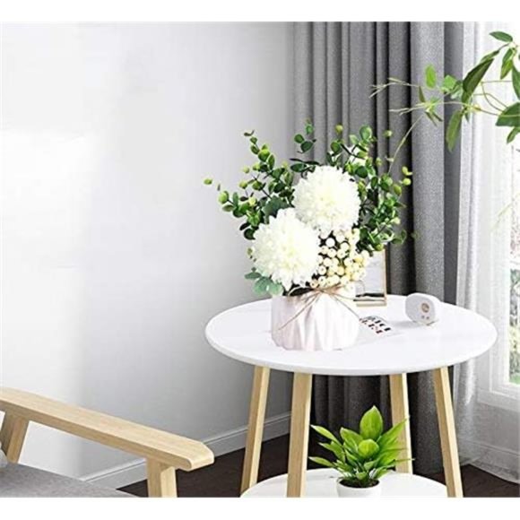 Artificial Flower Hydrangea & Small CeramicVase Fake Plant Eucalyptus Leaf Berry - Picture 2 of 4